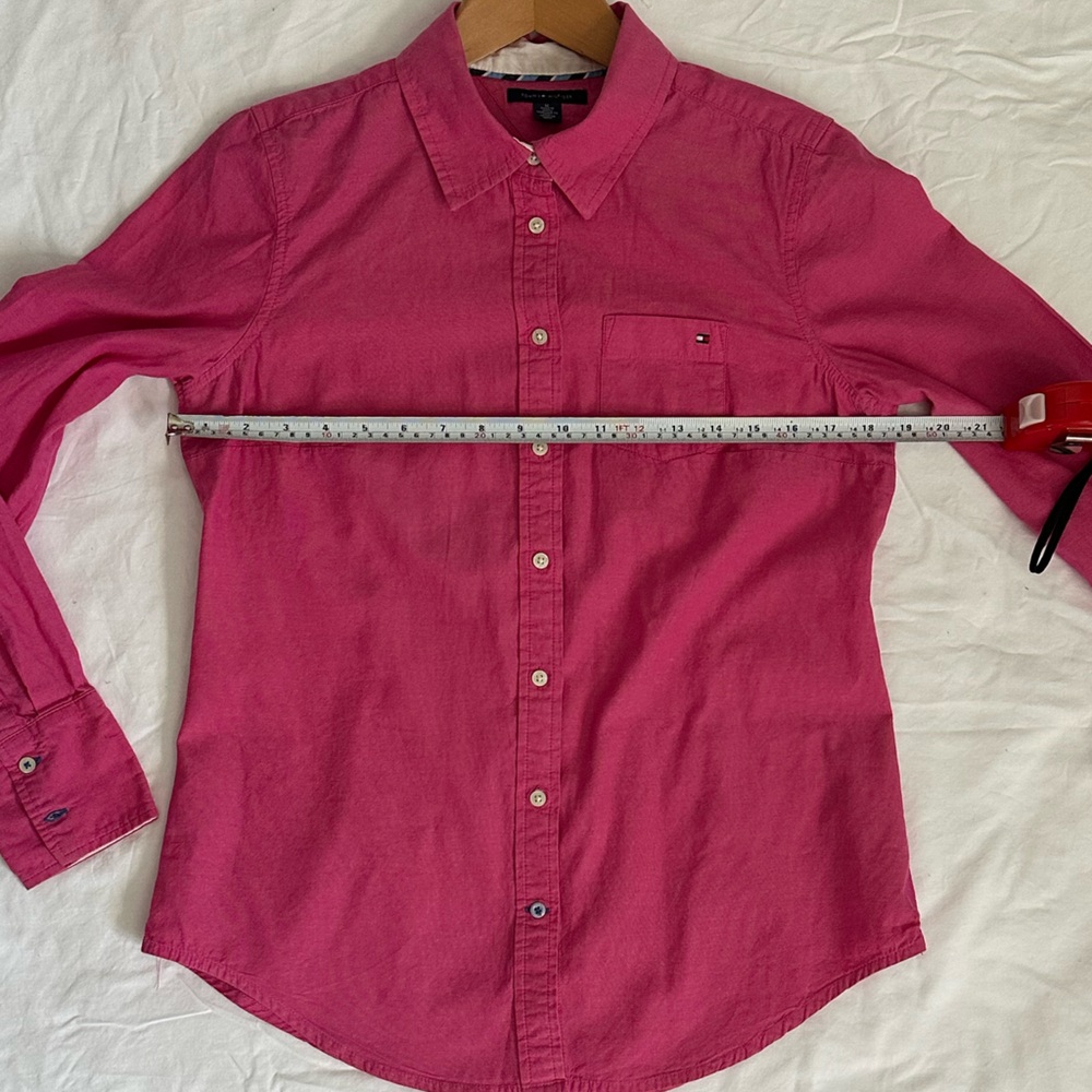 Tommy Hilfiger Women’s Vibrant Pink Button Down Shirt - Picture 5 of 10